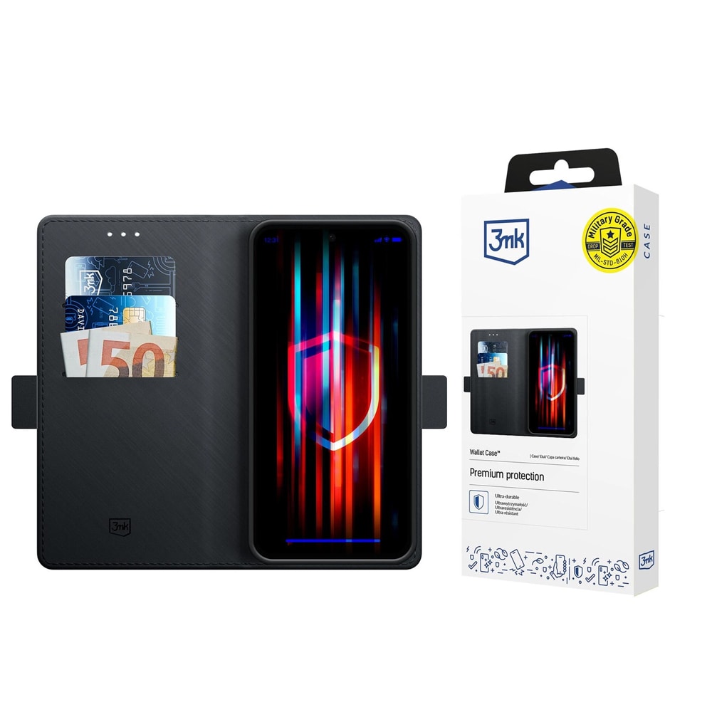 3mk Wallet Case till Samsung Galaxy S25 med kortfack - Svart