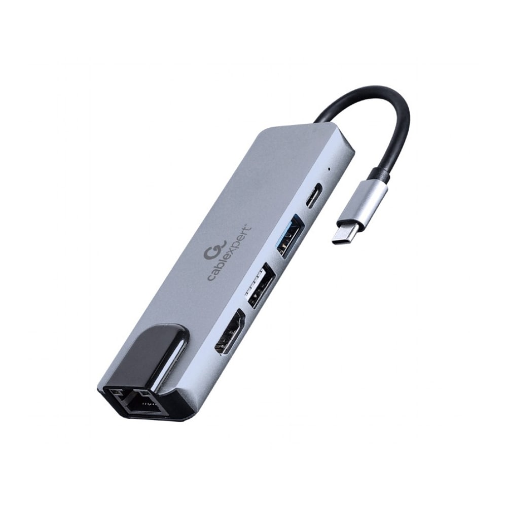 5-i-1 USB-multiportsadapter med HDMI, PD och LAN