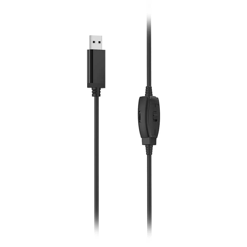 Hama HS-USB250 V2 On-Ear Kontorsheadset med  USB-kontakt - Svart