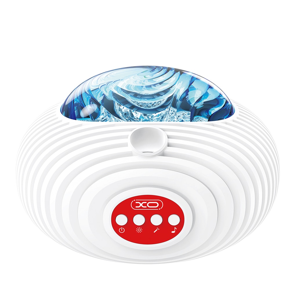 XO LED-projektorlampa med stjärnhimmel och inbyggd Bluetooth-högtalare