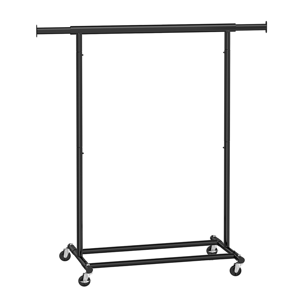 Klädställ på hjul med utdragbar hängskena – 90 kg lastkapacitet - Svart