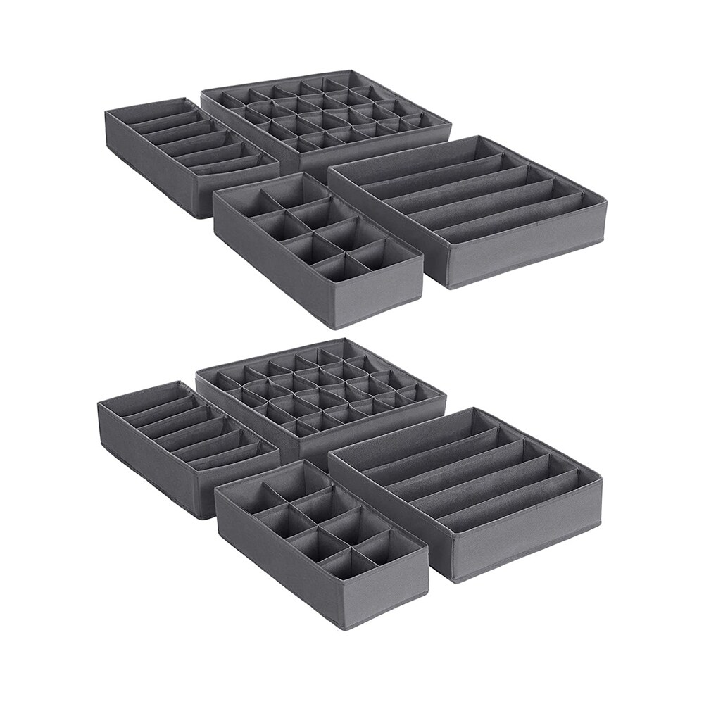 Set med 8 förvaringslådor för underkläder och accessoarer