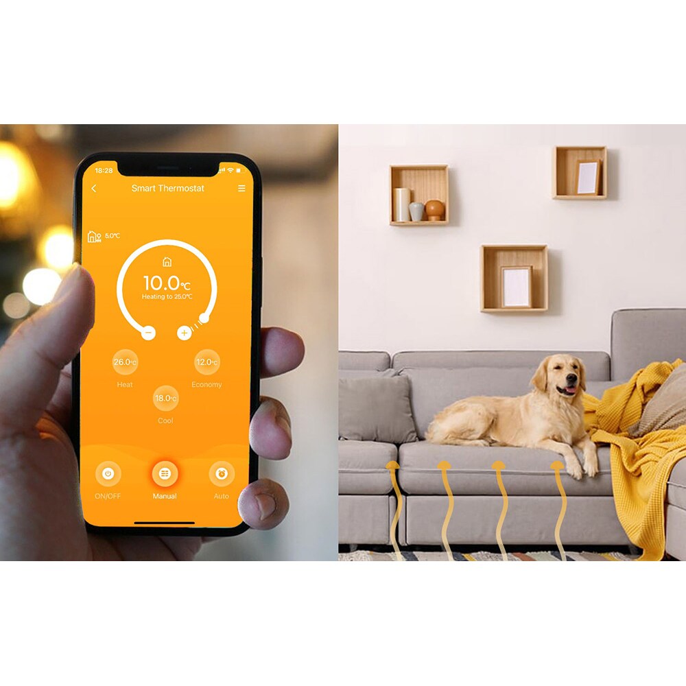 Smart Wi-Fi termostat för golvvärme – kompatibel med HomeKit och Alexa