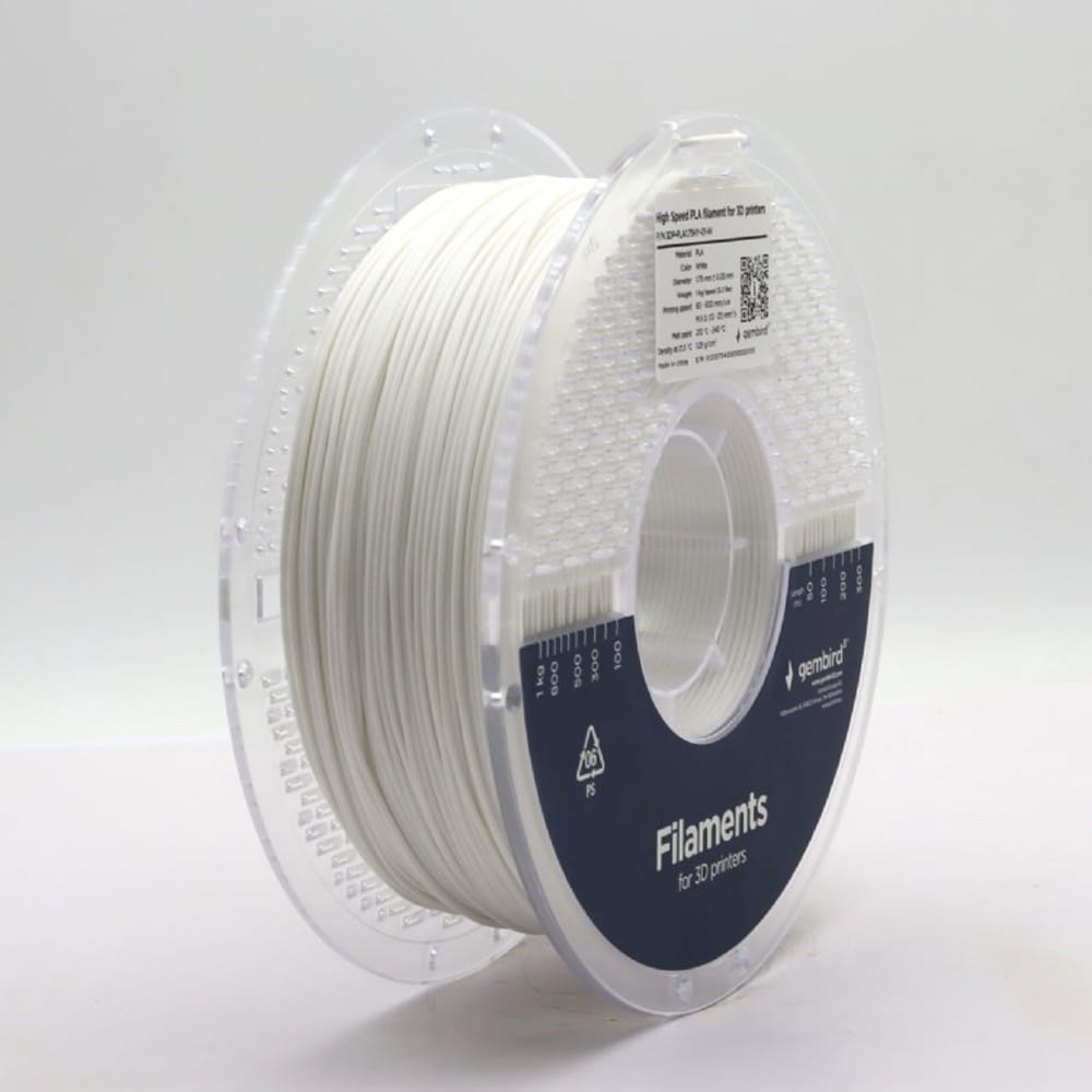 PLA-Filament till 3D-skrivare 1,75mm 1kg - Vit