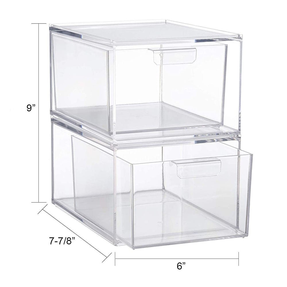 Förvaringslåda i klarplast 14x19x11cm 2-pack