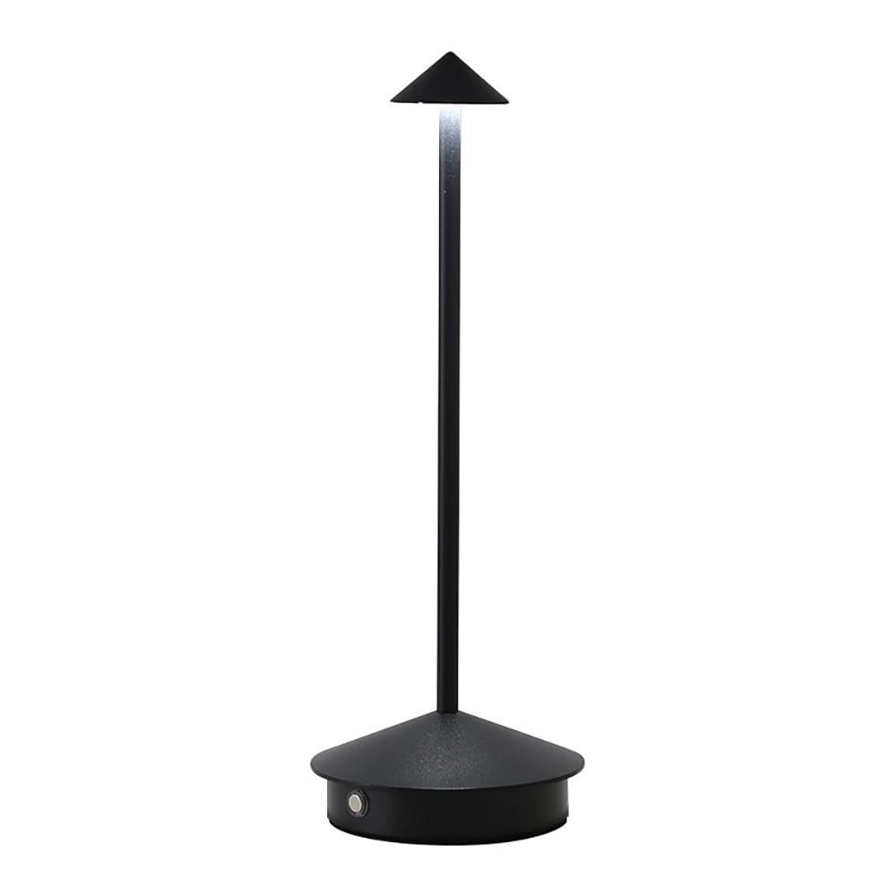 LED-bordslampa i aluminium med justerbar ljusstyrka och USB-laddning - Svart