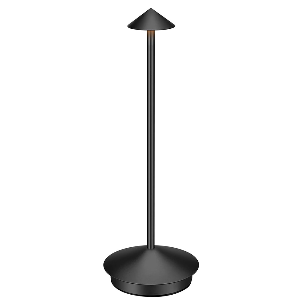 LED-bordslampa i aluminium med justerbar ljusstyrka och USB-laddning - Svart