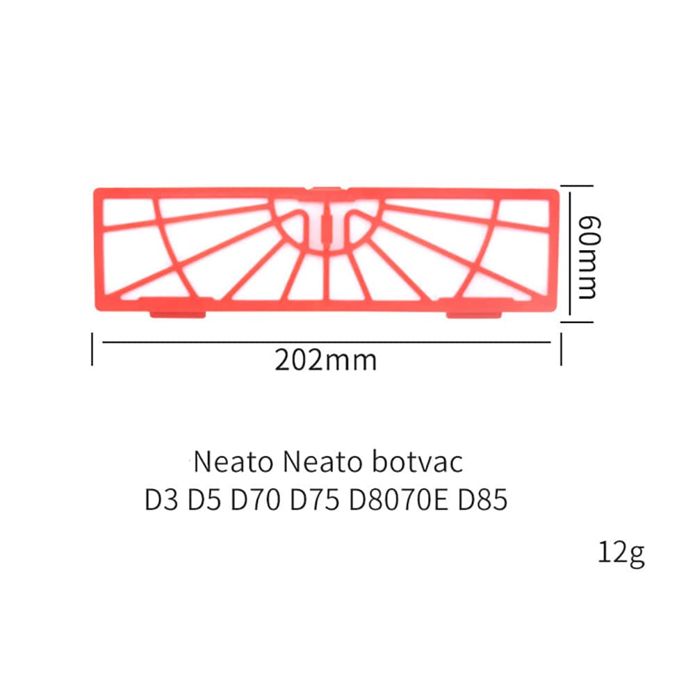 HEPA-filter for Neato Botvac robotstøvsuger 202 × 60 mm - 6-pakning