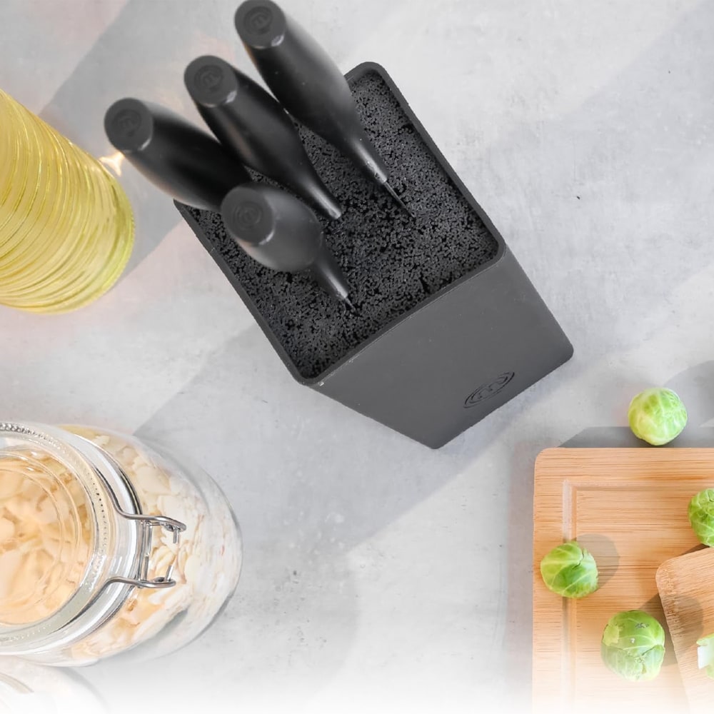 Masterchef Knivset med 5 knivar i ett knivblock - Känd från Sveriges Mästerkock