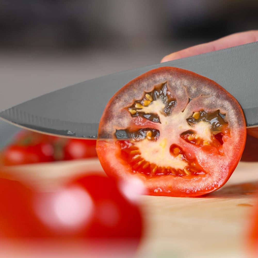 Masterchef-knivsæt med 5 knive i en knivblok - Grå - Kendt fra MasterChef Danmark