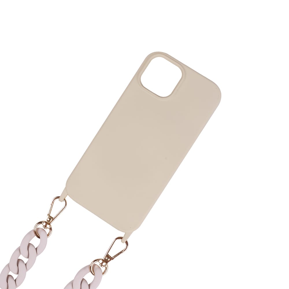 Mobiletui med bærestrop til iPhone 14 - Beige