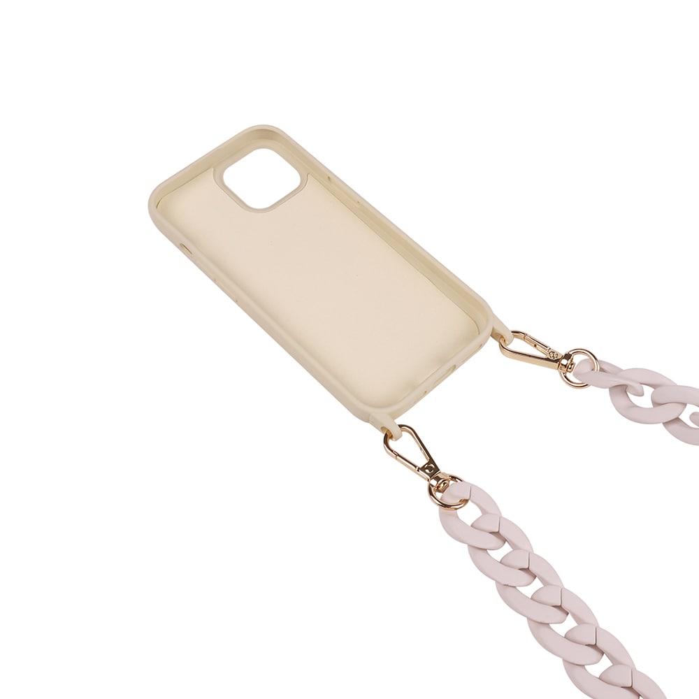 Mobiletui med bærestrop til iPhone 14 - Beige