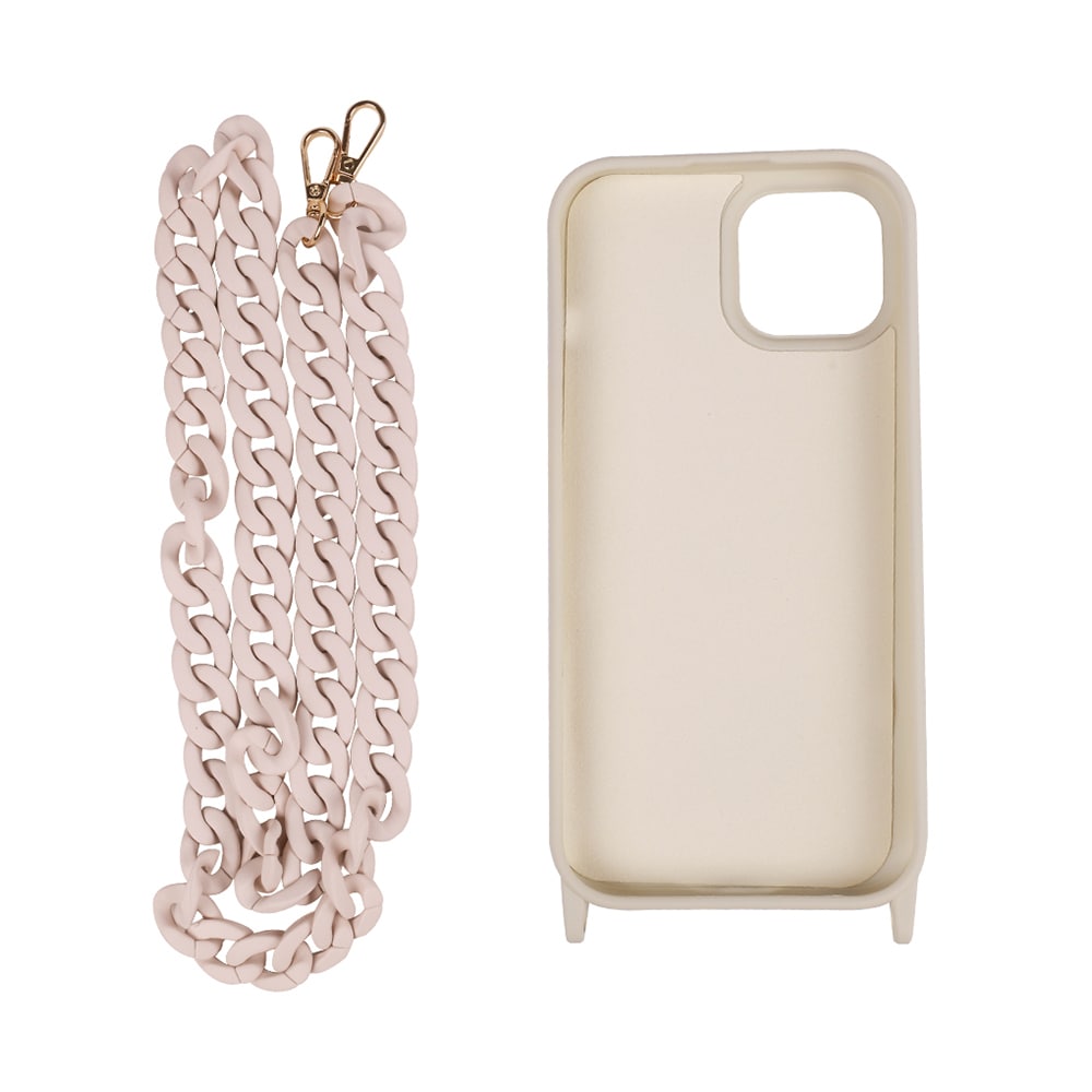 Mobiletui med bærestrop til iPhone 14 - Beige