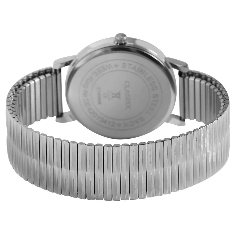 Clasixx Herrklocka med armband i rostfritt stål - Silver/Vit