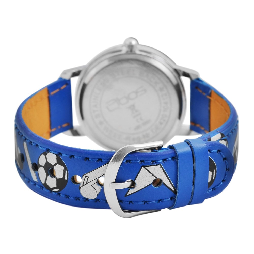 QBOS barnklocka med armband i konstläder - Blå
