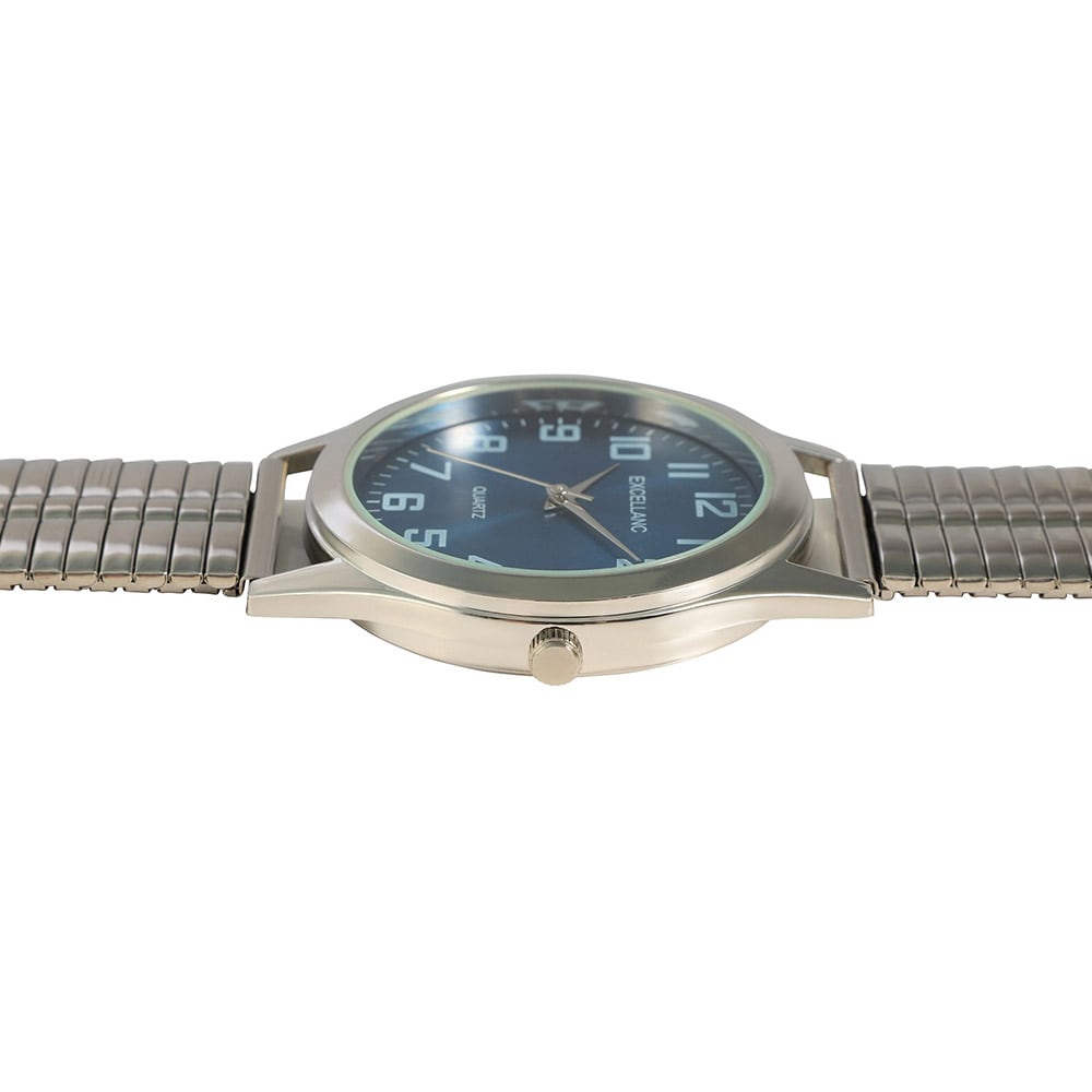 Excellanc Herrklocka med armband i rostfritt stål - Silver/Blått