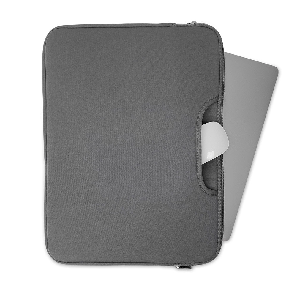 Laptopväska 15,6" – grå, stänkskyddad i lätt neopren