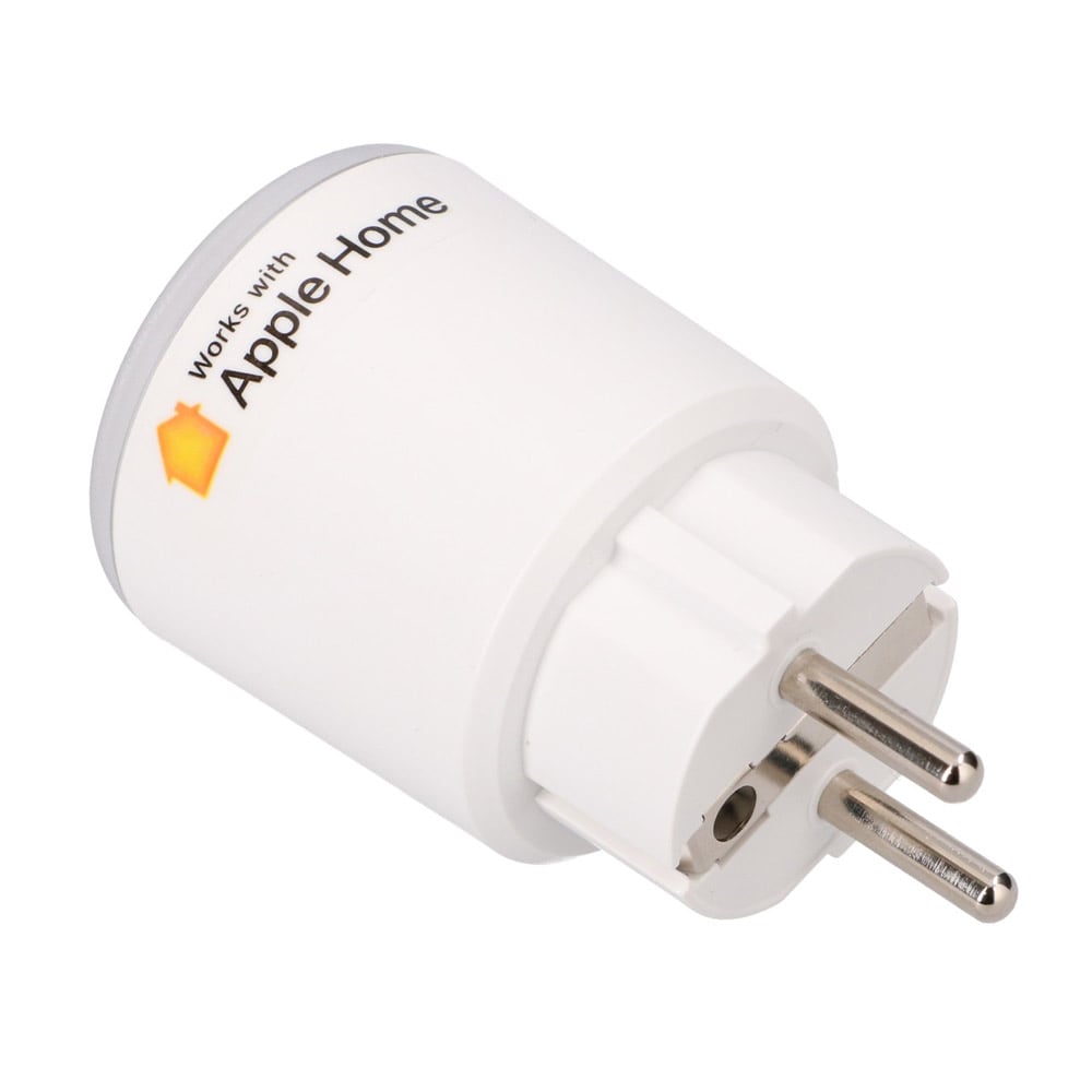 Smart plug med Zigbee, energimätning och röststyrning, 16A, kompatibel med HomeKit och Tuya