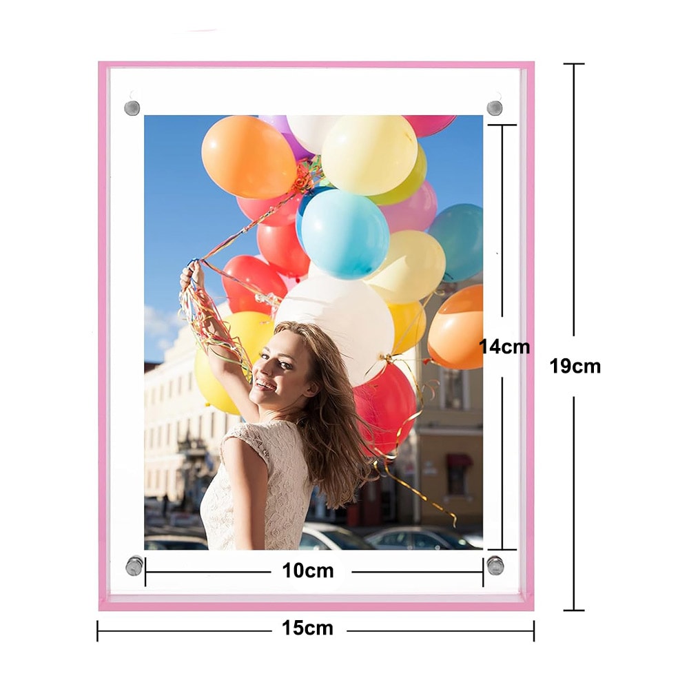 Fristående plexiram i transparent akryl för mindre foton - 15x19cm