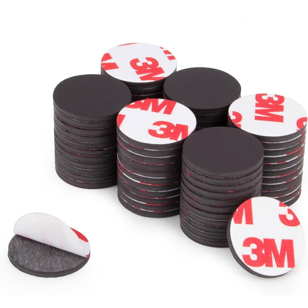 Självhäftande Magnetisk platta Ø20mm 50-pack