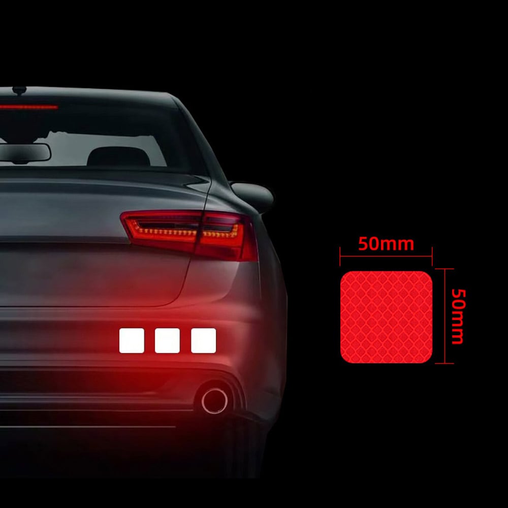 Självhäftande Magnetisk tejp med röd reflex 50x50mm 10-pack