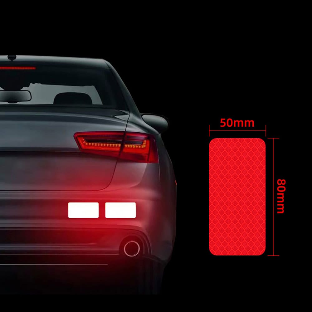 Självhäftande Magnetisk tejp med röd reflex 50x80mm 10-pack