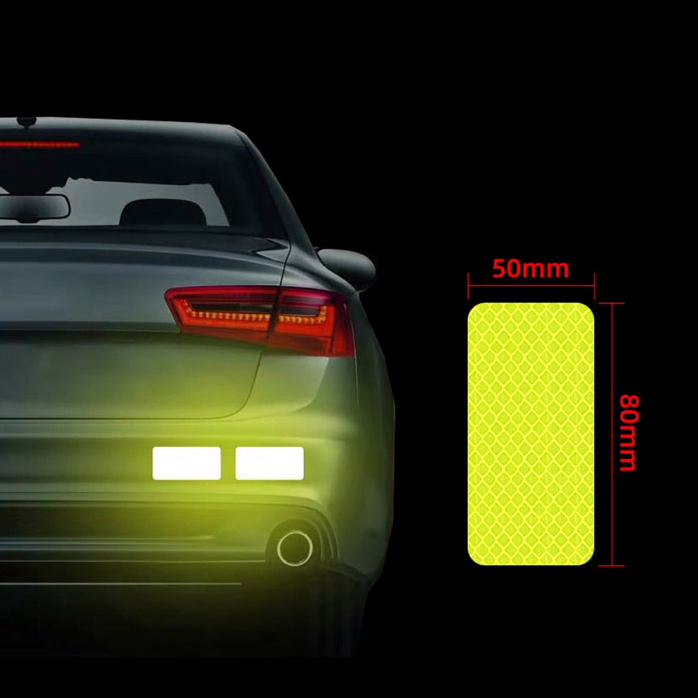 Självhäftande Magnetisk tejp med gul reflex 50x80mm 10-pack