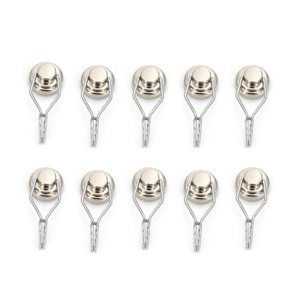 Magnetkrok med fjäderklämma – Ø32 mm, bärkraft 30 kg, 10-pack