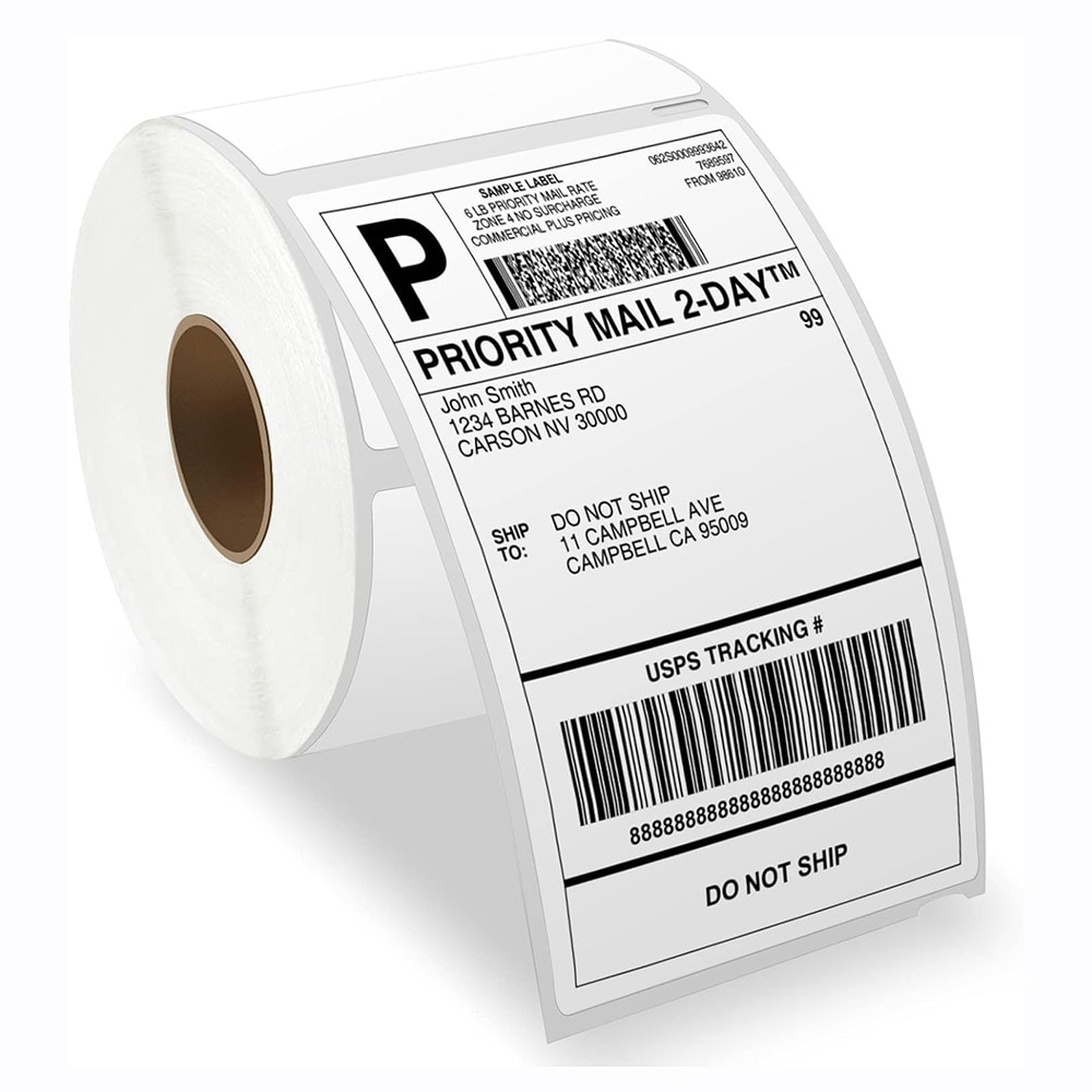 Etikettrulle för termoskrivare 100 x 200 mm – 250 etiketter per rulle