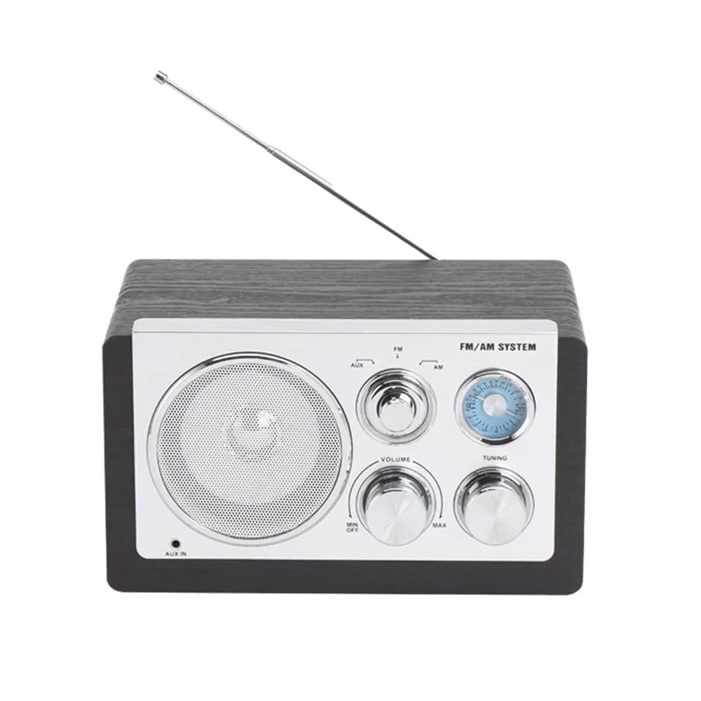 Denver FM/AM-radio med 3,5 mm-ingång och klassisk analog funktion