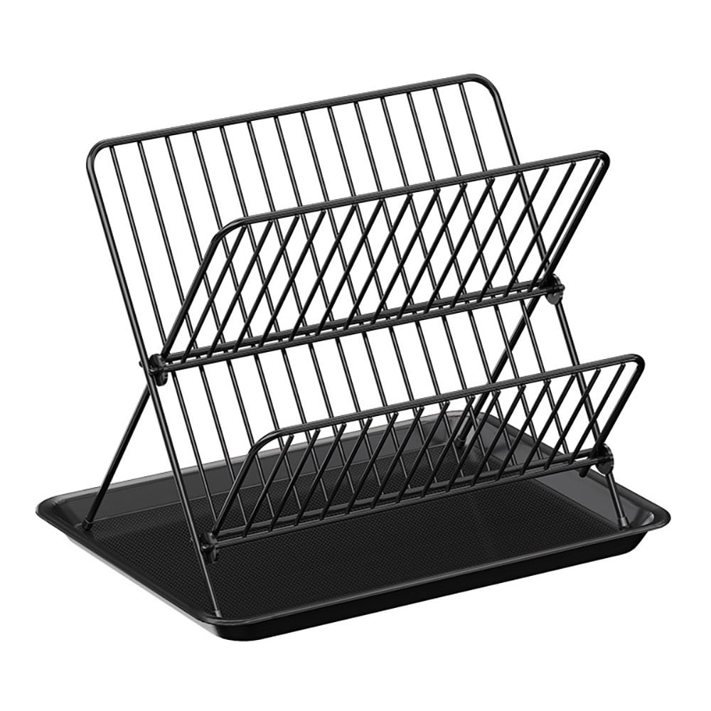 Diskställ 32 x 21 x 26,5 cm – svart metall med två våningar