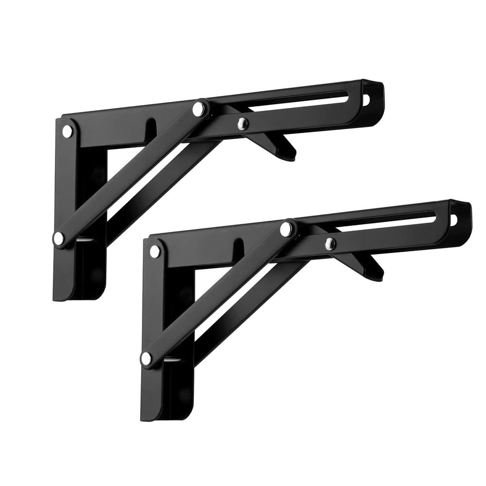 Fällbar konsol 250 x 115 mm – svart metall för väggmontering