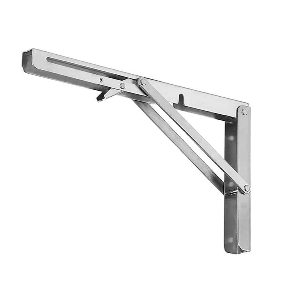 Fällbar konsol 250 x 115 mm – silverfärgat stål för väggmontering