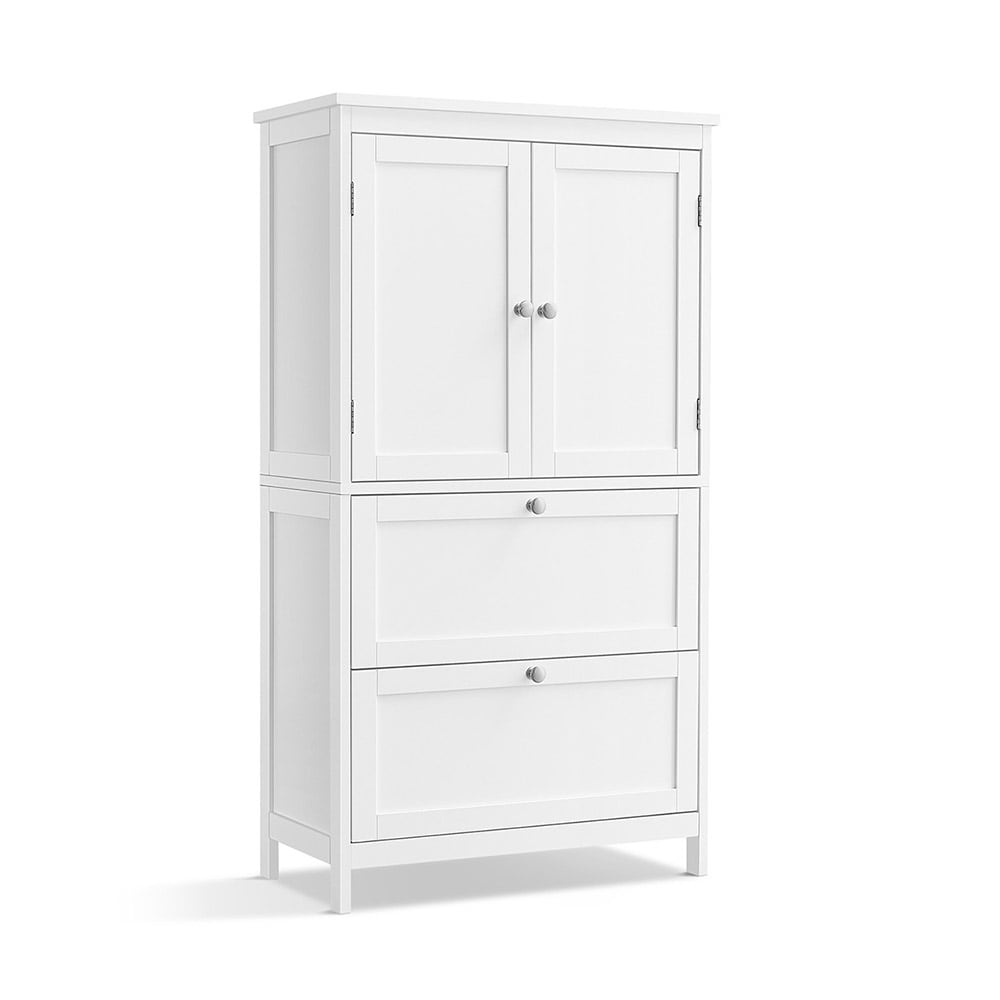 Badrumsskåp med 2 lådor och luckor - Vit