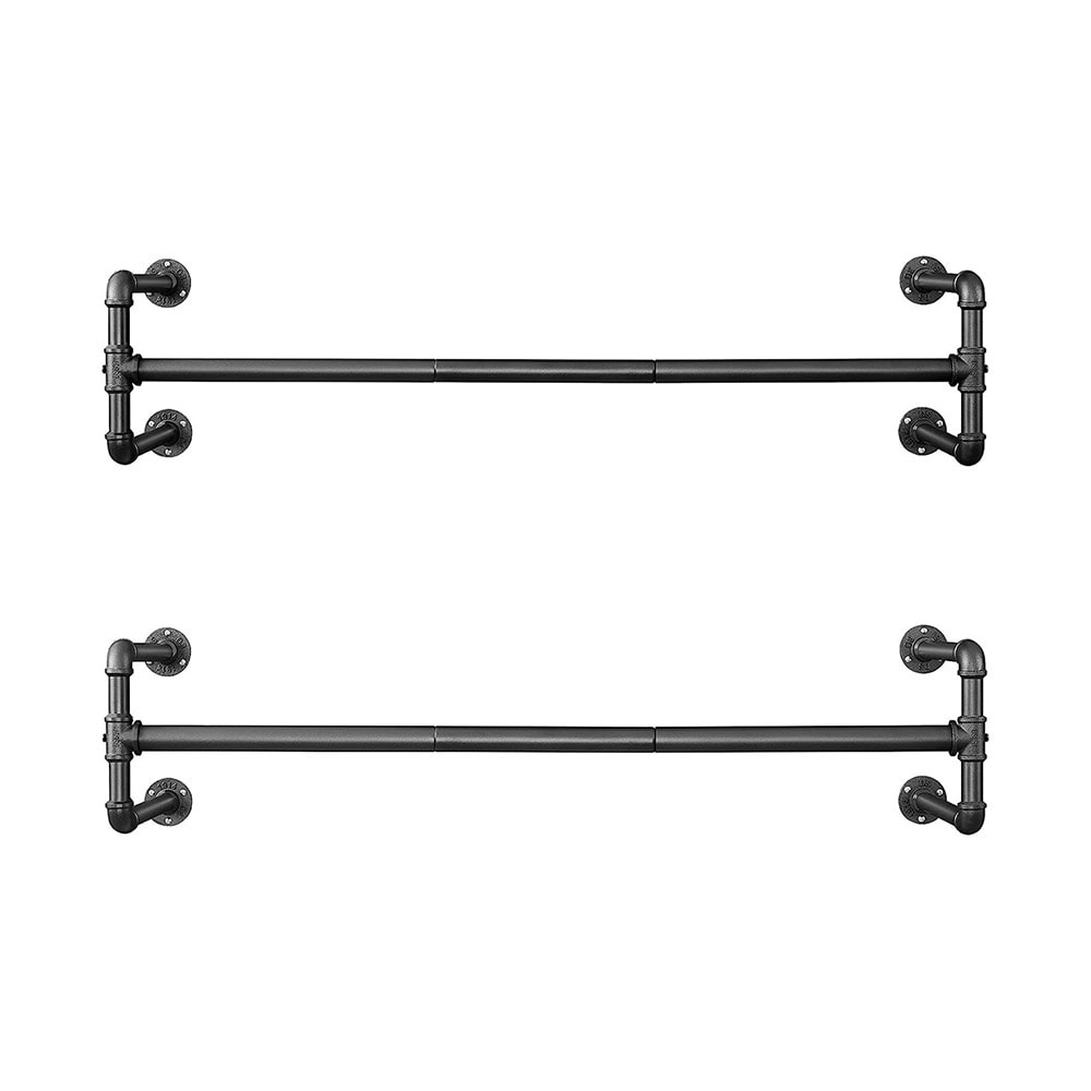 Klädstång i industristil 2-pack - Svart