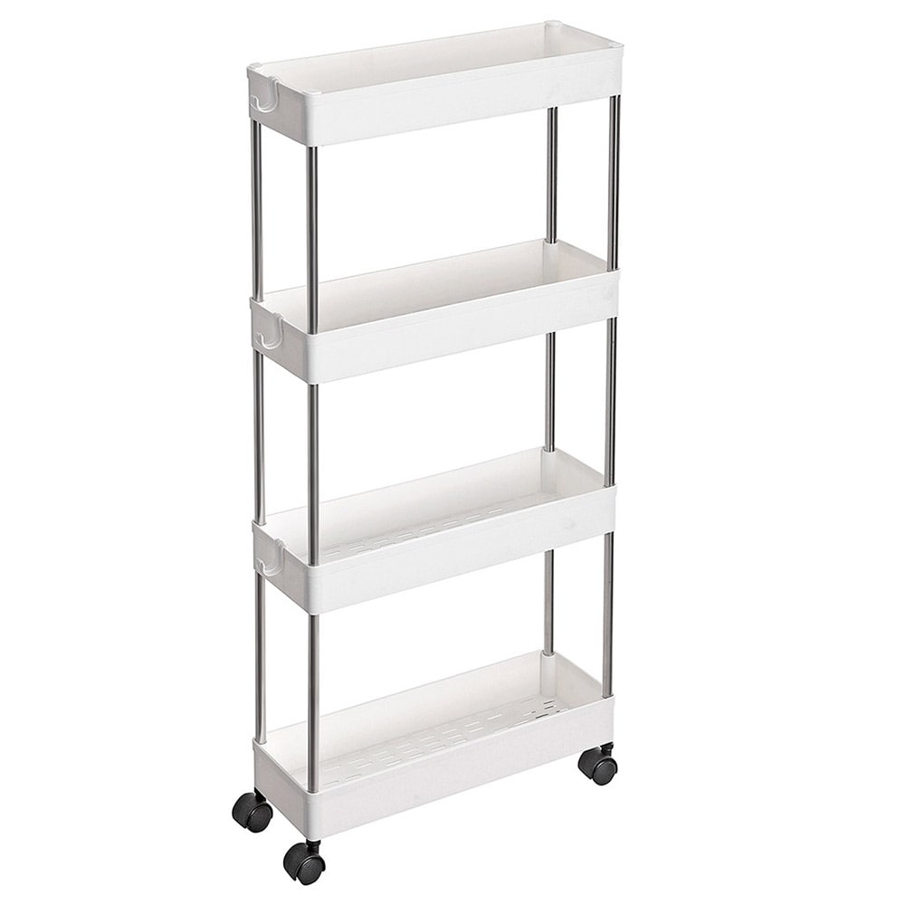 Smal Rullvagn med 4 hyllplan - Vit