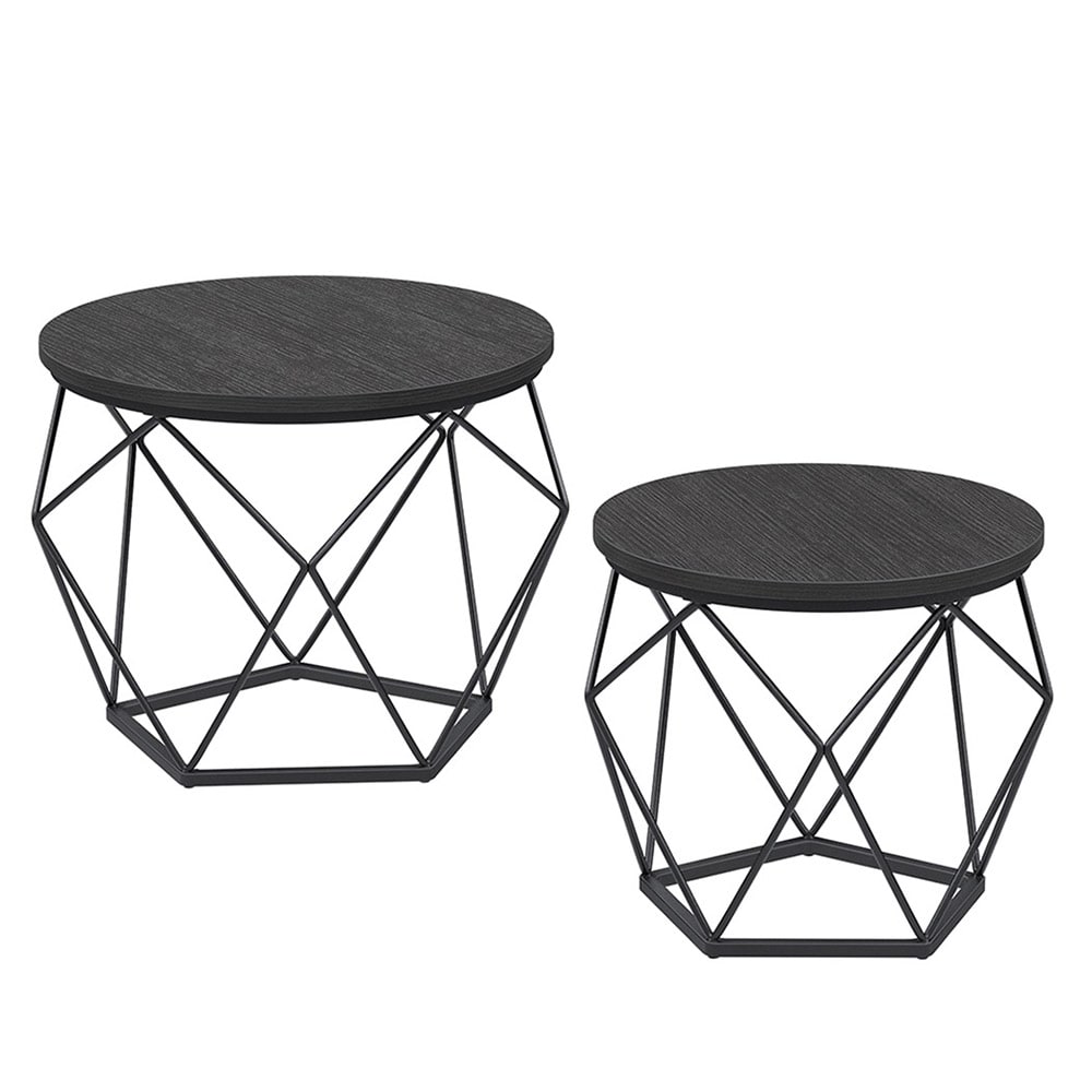 Soffbord med avtagbar skiva 2-pack - Svart/Svart