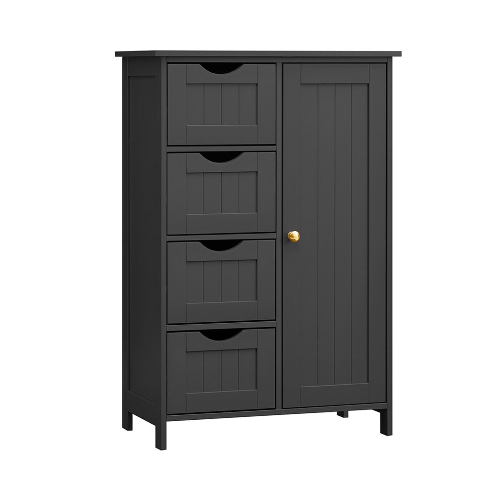 Badrumsskåp med 4 lådor och ett skåp - Svart