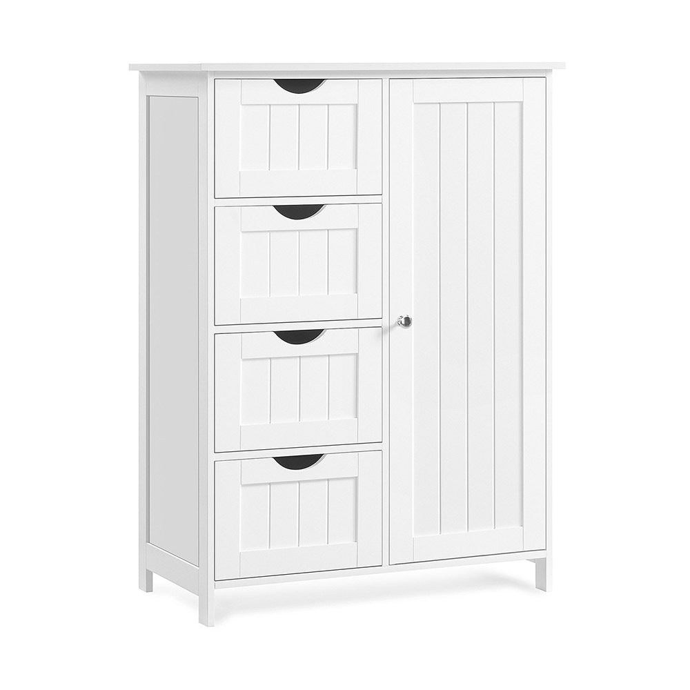 Badrumsskåp med 4 lådor och ett skåp - Vit