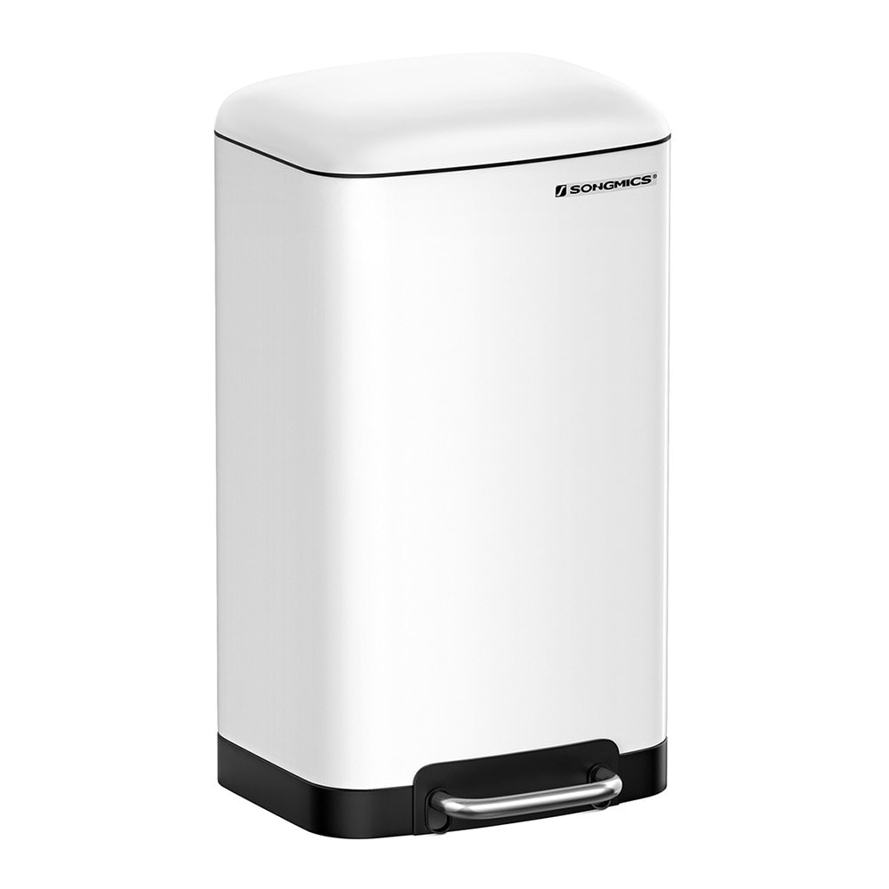 Vit pedalhink med innerhink och mjukstängande lock – 30 liter