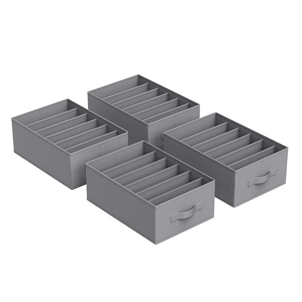 Set med 4 vikbara förvaringslådor med 6 fack för kläder