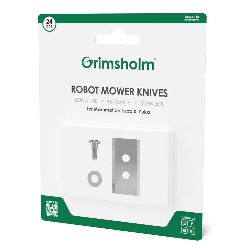 Knivar till Mammotion Luba och Yuka robotgräsklippare – 24 st knivar i rostfritt stål
