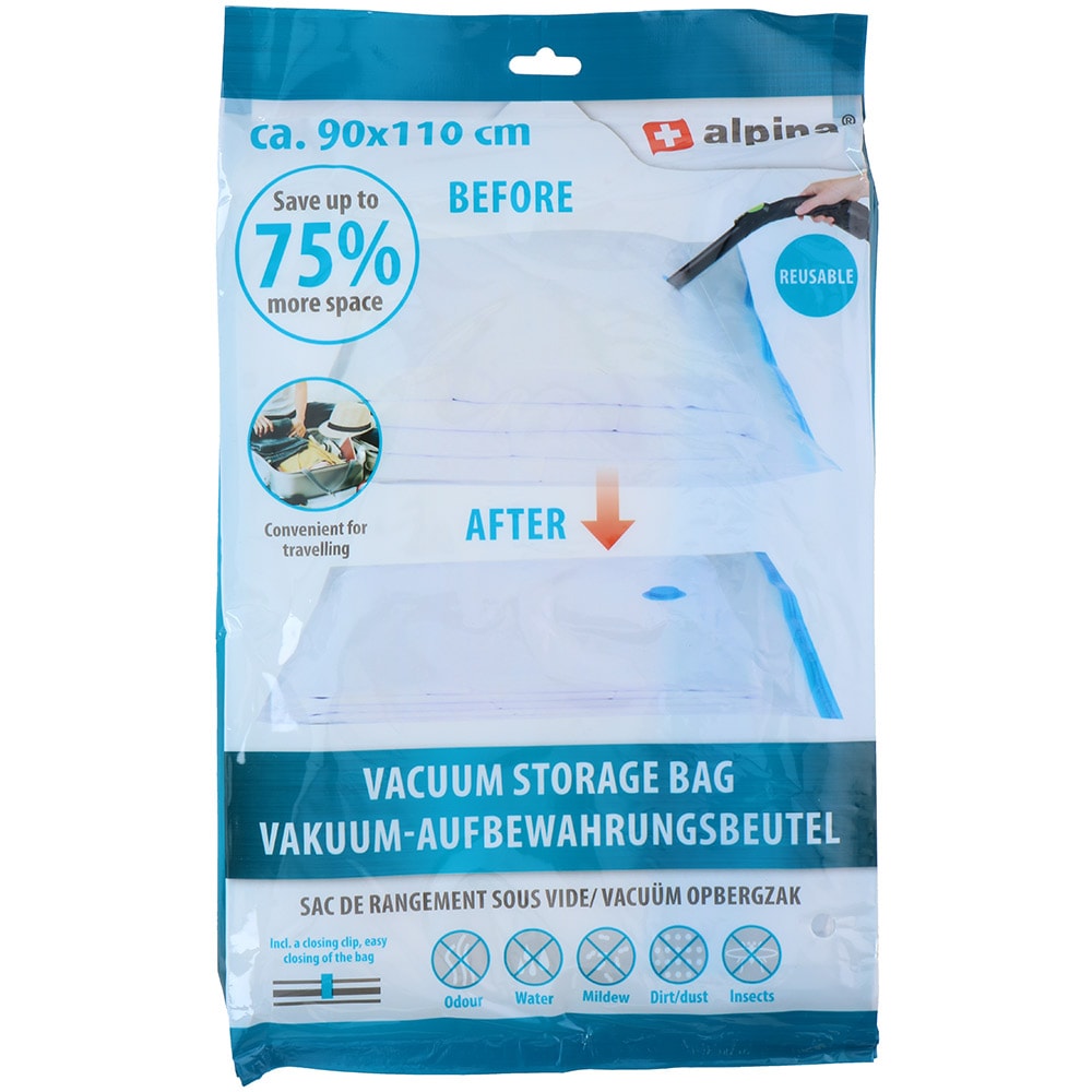 Vakuumpåse i plast – 90 × 110 cm, transparent