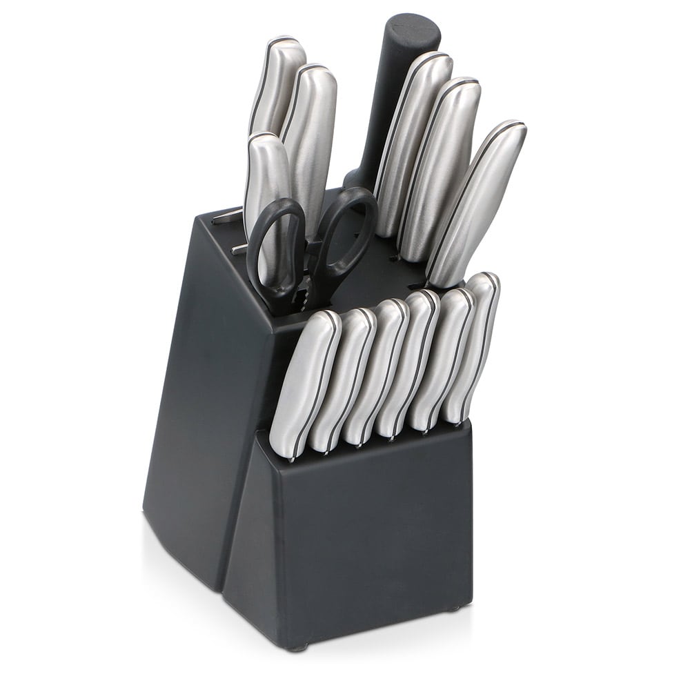 Knivset med knivblock, 15 delar