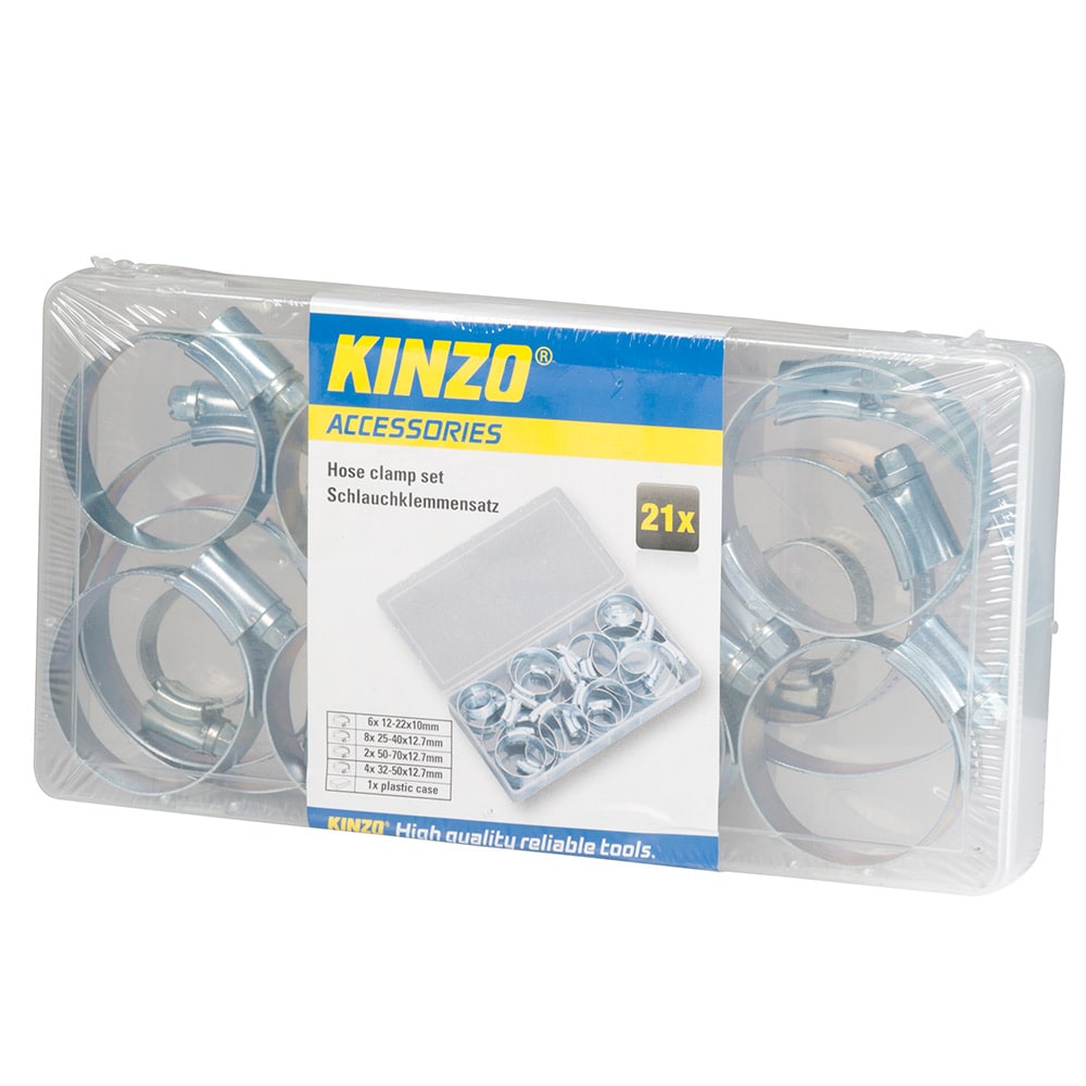 Låda med slangklämmor 21-pack