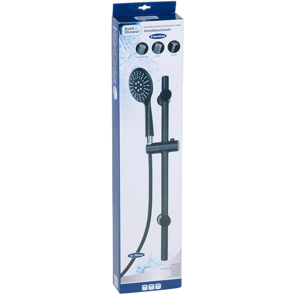 Duschset med stång och handdusch, 3 funktioner