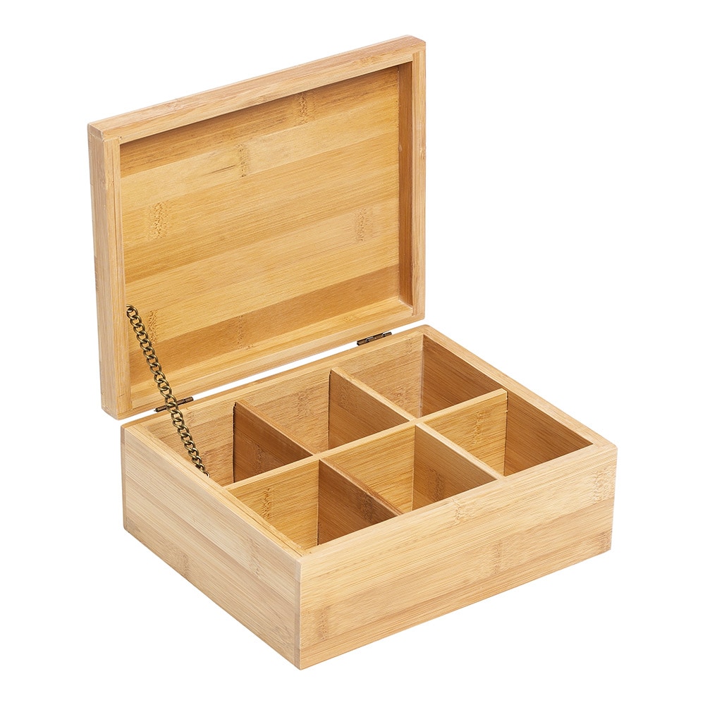 Telåda i bambu med 6 fack