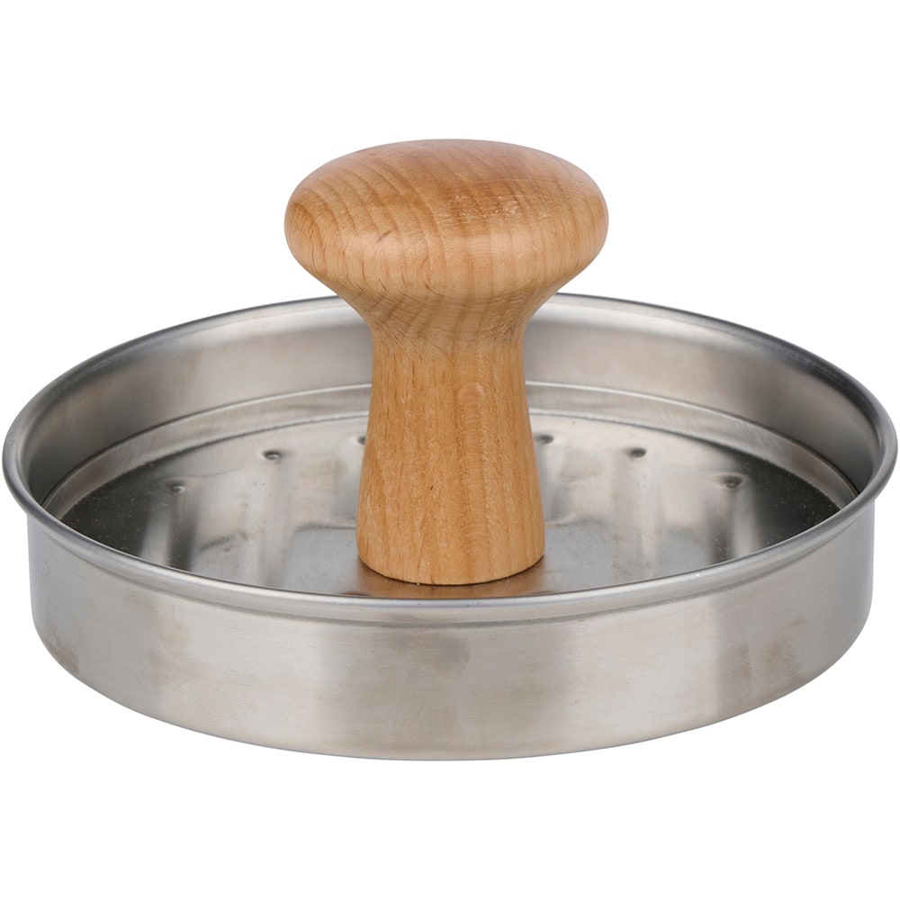 Hamburgerpress 13 cm med robust handtag i trä