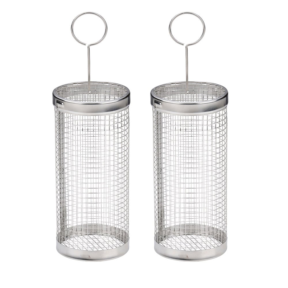 Grillkorgar 2-pack i rostfritt stål – cylinderformade