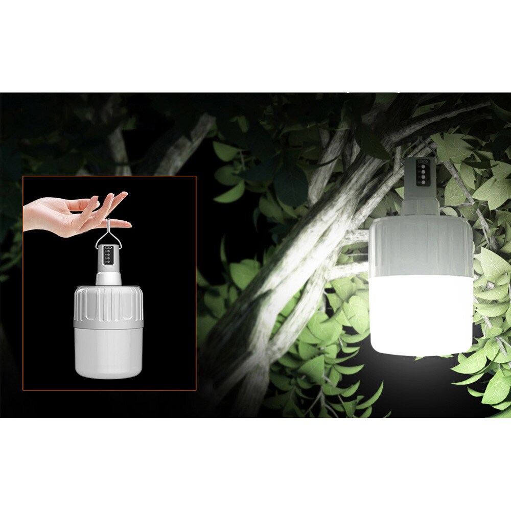 LED-campinglampe med solcelleopladning og 500 lm lysstyrke